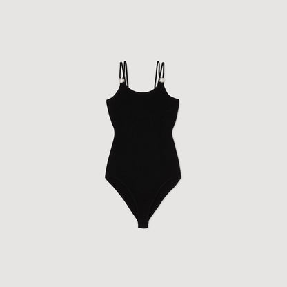 Sandro Jewelery detail knit leotard