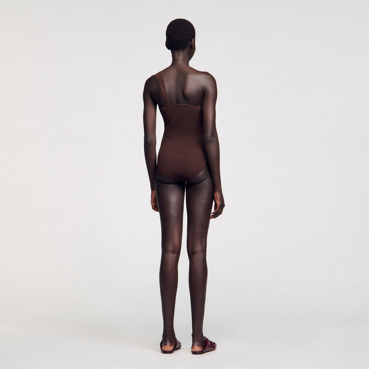 Sandro Asymmetric bodysuit with bead detail