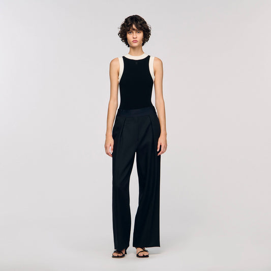 Sandro Two-tone knit bodysuit