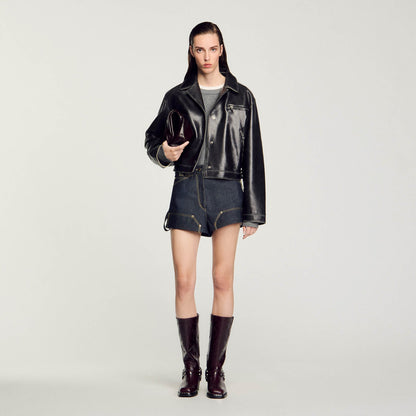 Sandro Distressed leather jacket