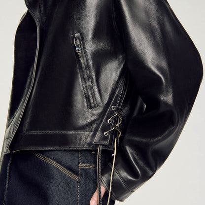 Sandro Distressed leather jacket