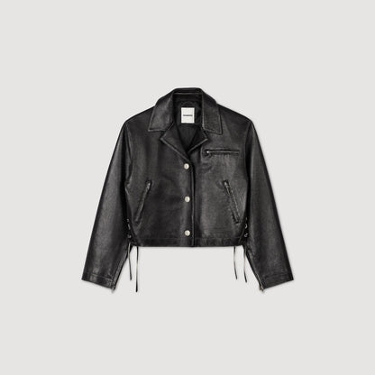 Sandro Distressed leather jacket