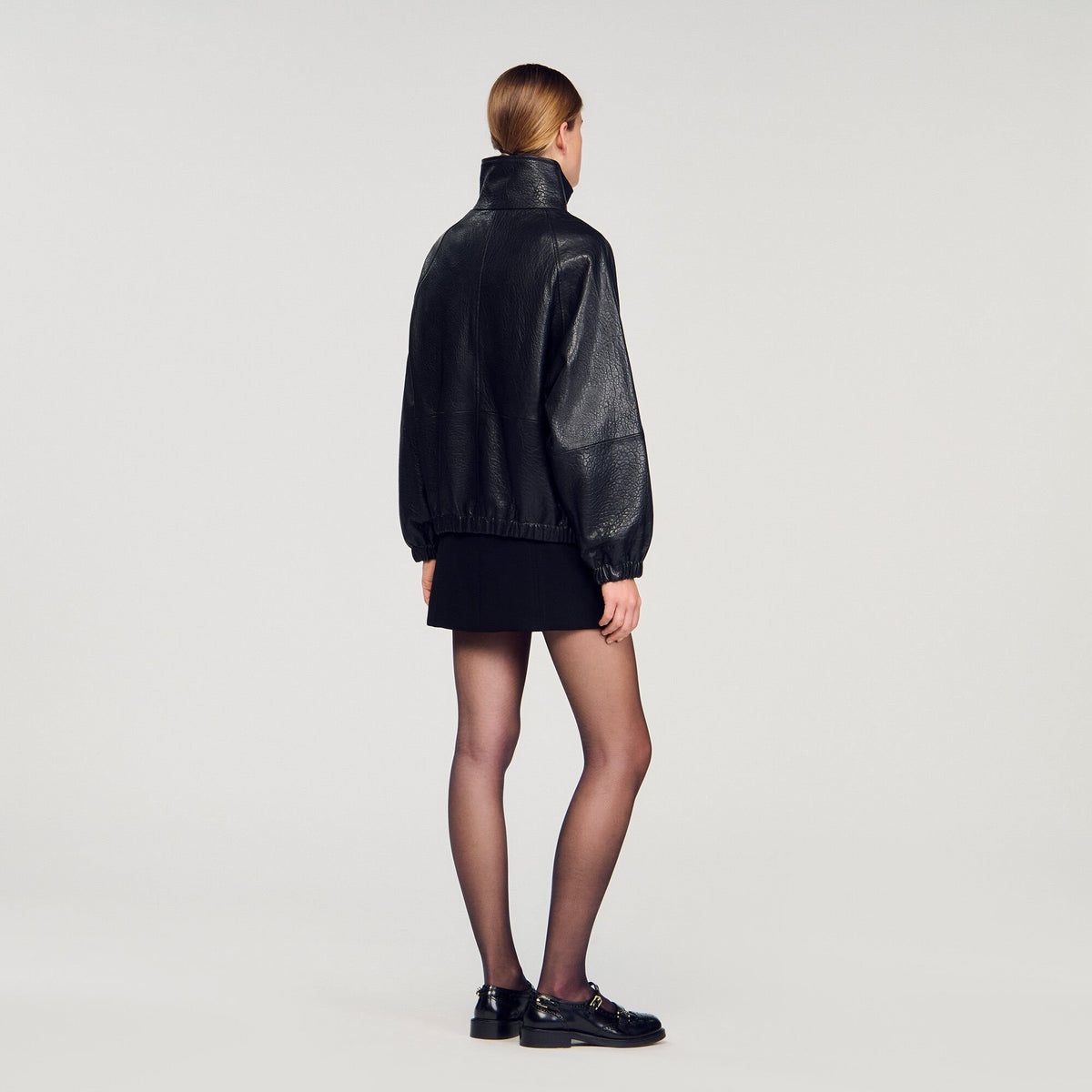 Sandro Oversized leather jacket