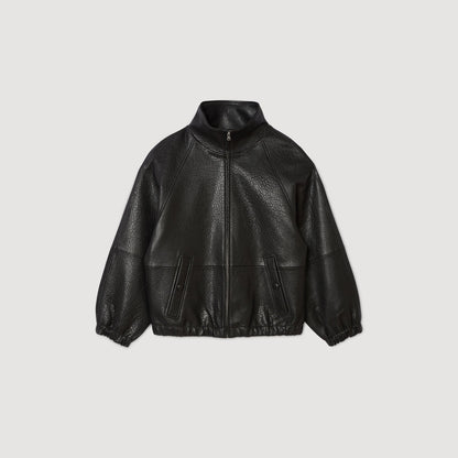 Sandro Oversized leather jacket