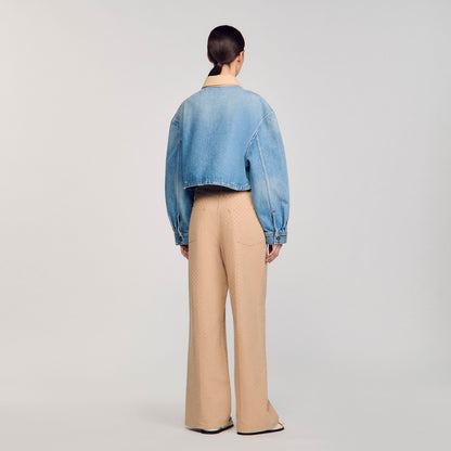 Sandro Denim jacket with studs