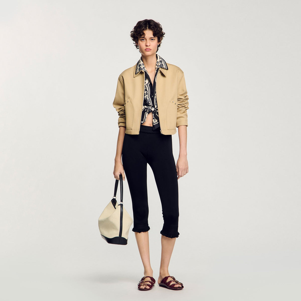 Sandro Short jacket with rhinestone details