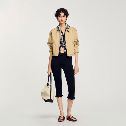 Sandro Short jacket with rhinestone details