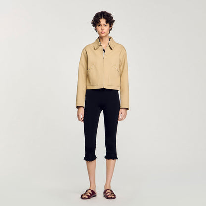 Sandro Short jacket with rhinestone details