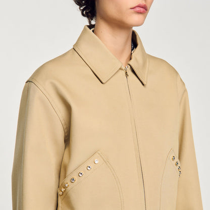 Sandro Short jacket with rhinestone details