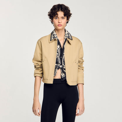 Sandro Short jacket with rhinestone details