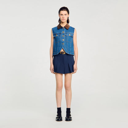 Sandro Sleeveless denim jacket