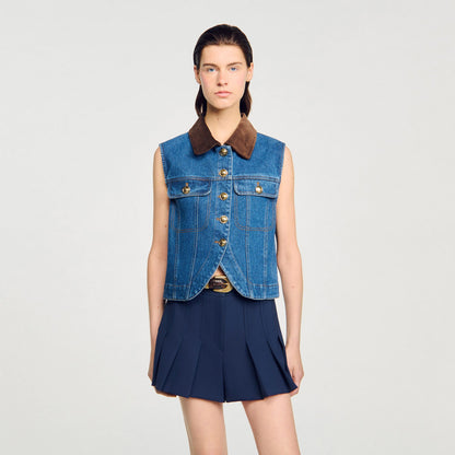 Sandro Sleeveless denim jacket