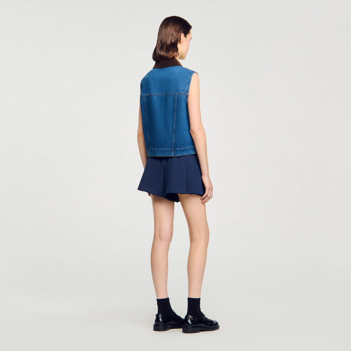 Sandro Sleeveless denim jacket