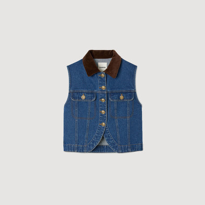 Sandro Sleeveless denim jacket