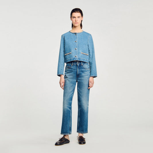 Sandro Rhinestone denim jacket