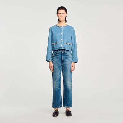 Sandro Rhinestone denim jacket