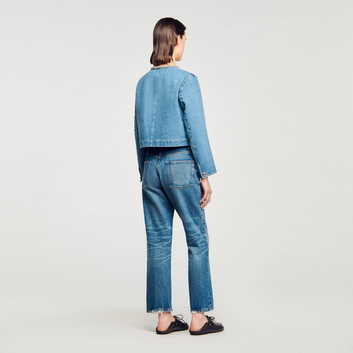 Sandro Rhinestone denim jacket