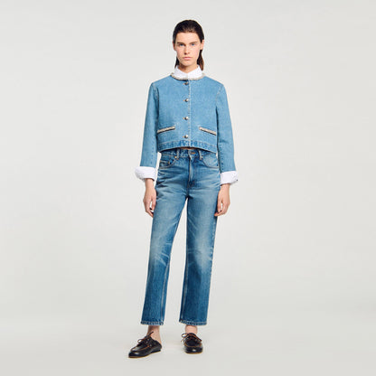 Sandro Rhinestone denim jacket