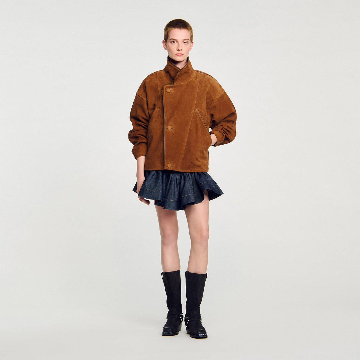 Sandro Oversized suede jacket