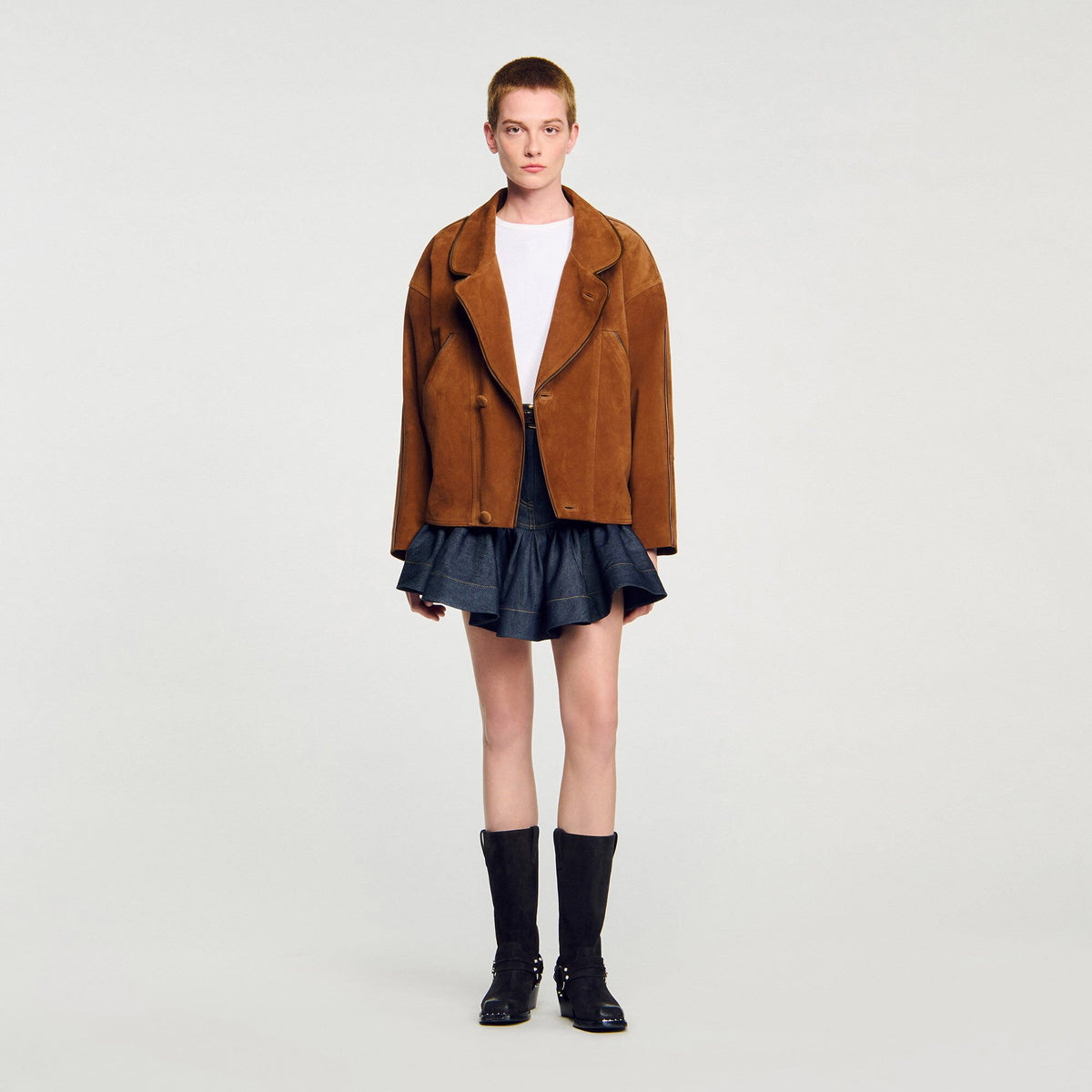 Sandro Oversized suede jacket