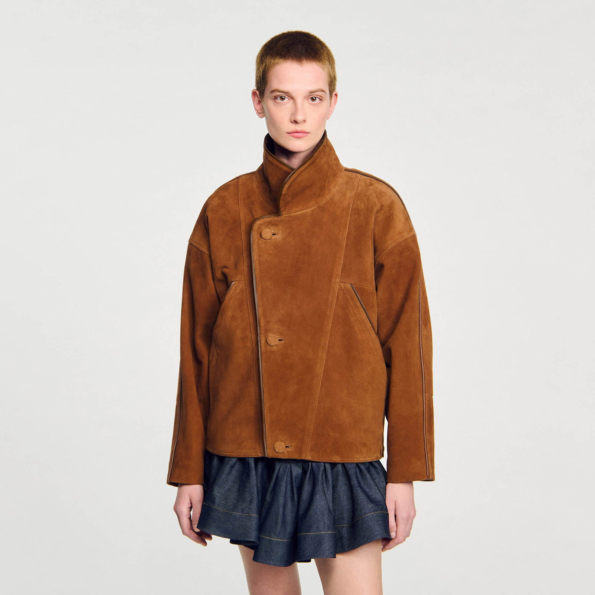 Sandro Oversized suede jacket