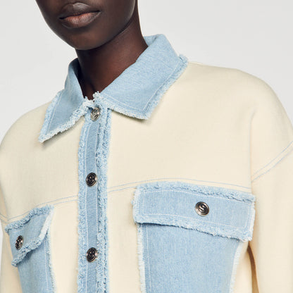 Sandro Oversized dual-material coatigan