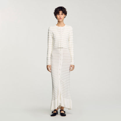 Sandro Cropped cardigan with pearl buttons