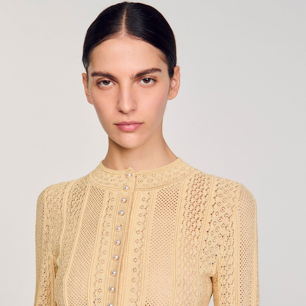 Sandro Pointelle knit cardigan