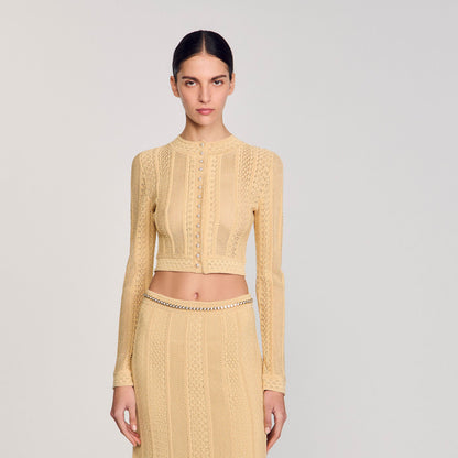 Sandro Pointelle knit cardigan