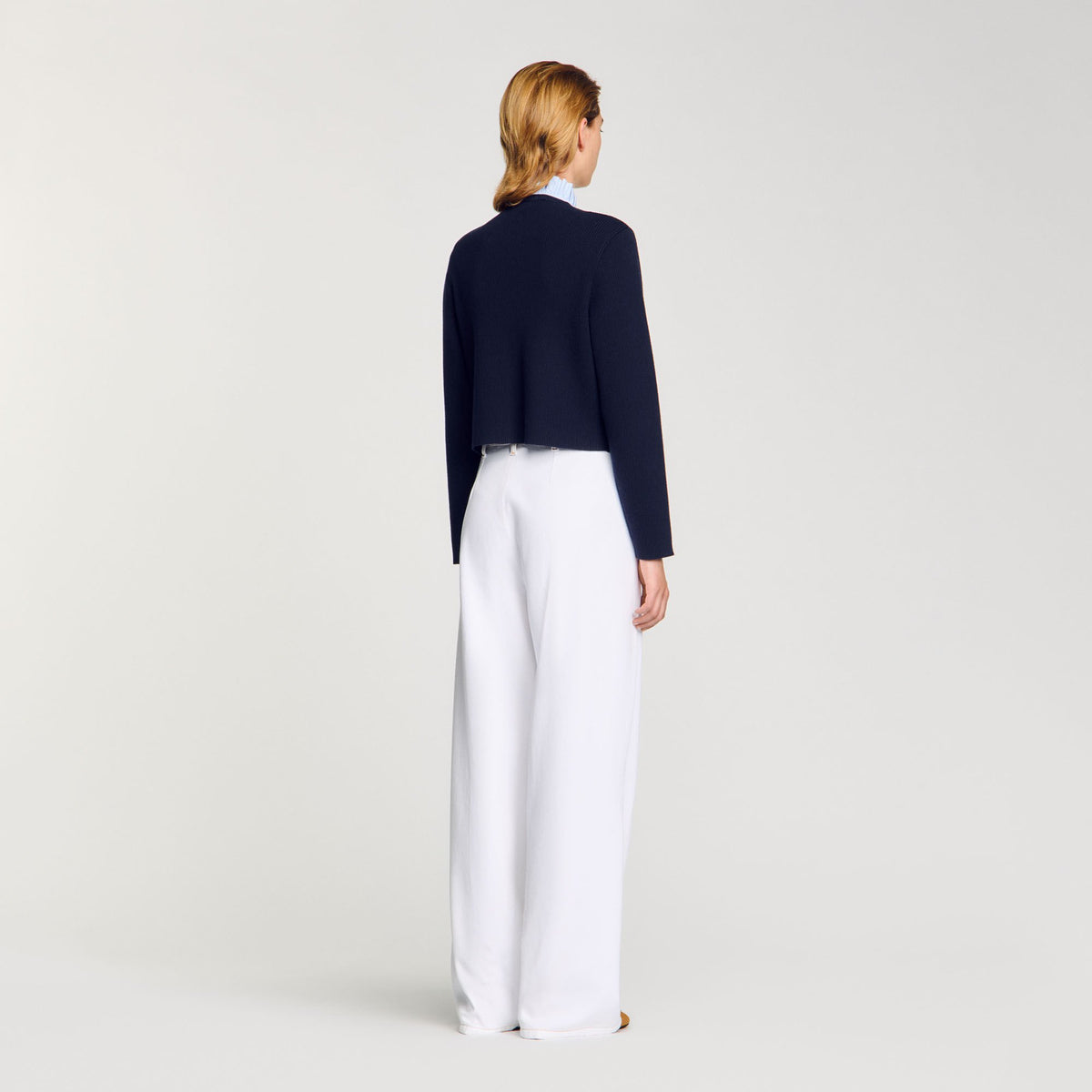 Sandro Cardigan with removable ruffled collar