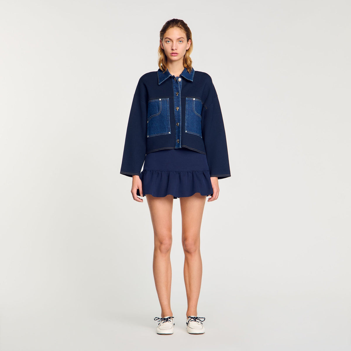 Sandro Denim detail cardigan