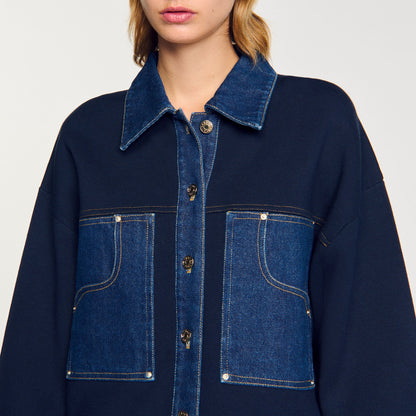 Sandro Denim detail cardigan