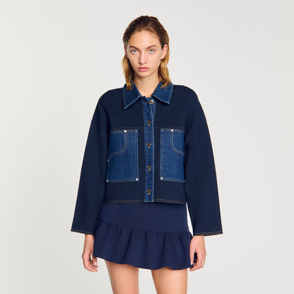 Sandro Denim detail cardigan