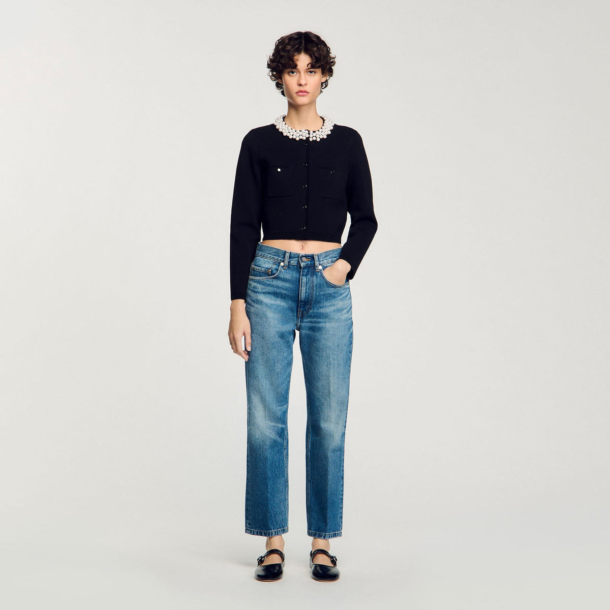 Sandro Cardigan with beaded collar