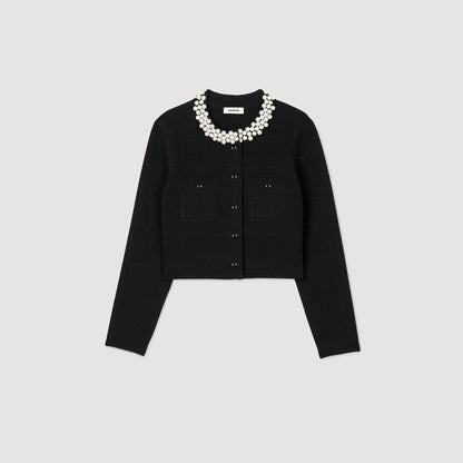 Sandro Cardigan with beaded collar