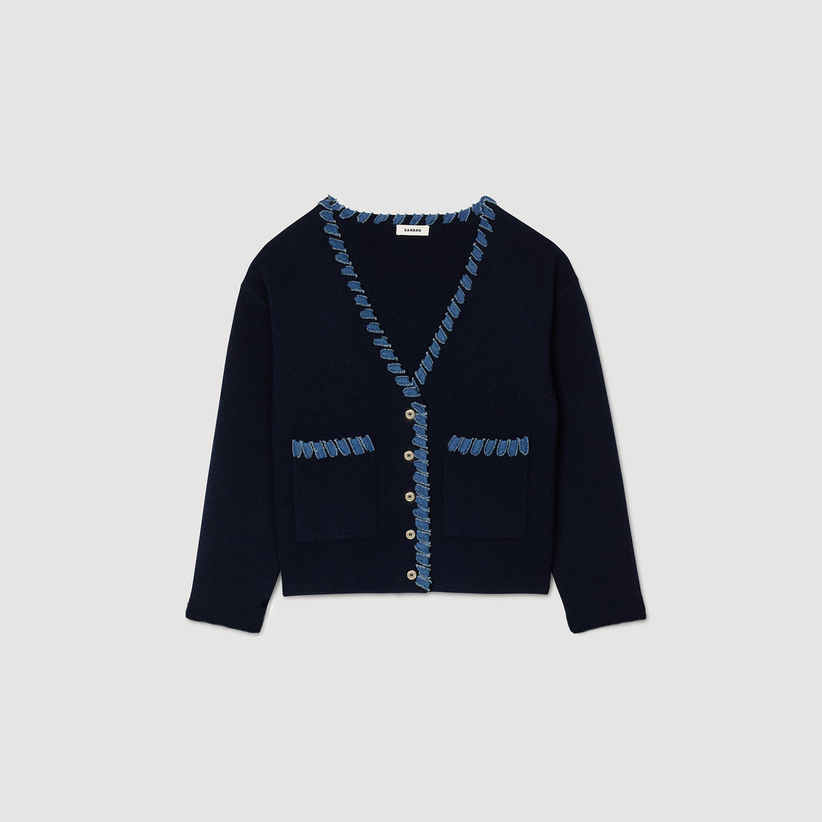 Sandro Cardigan with denim details