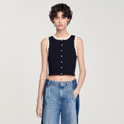 Sandro Crochet cardigan