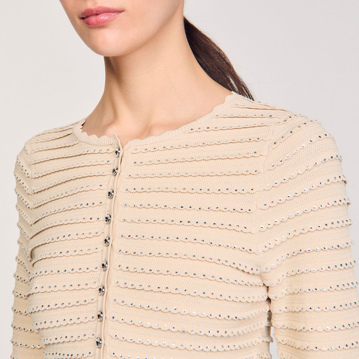 Sandro Rhinestone cardigan