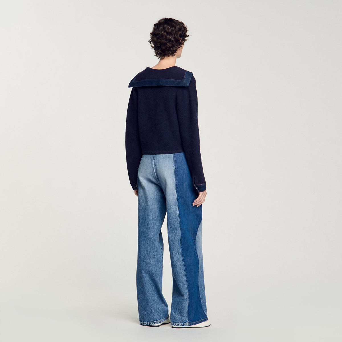 Sandro Cardigan with denim details