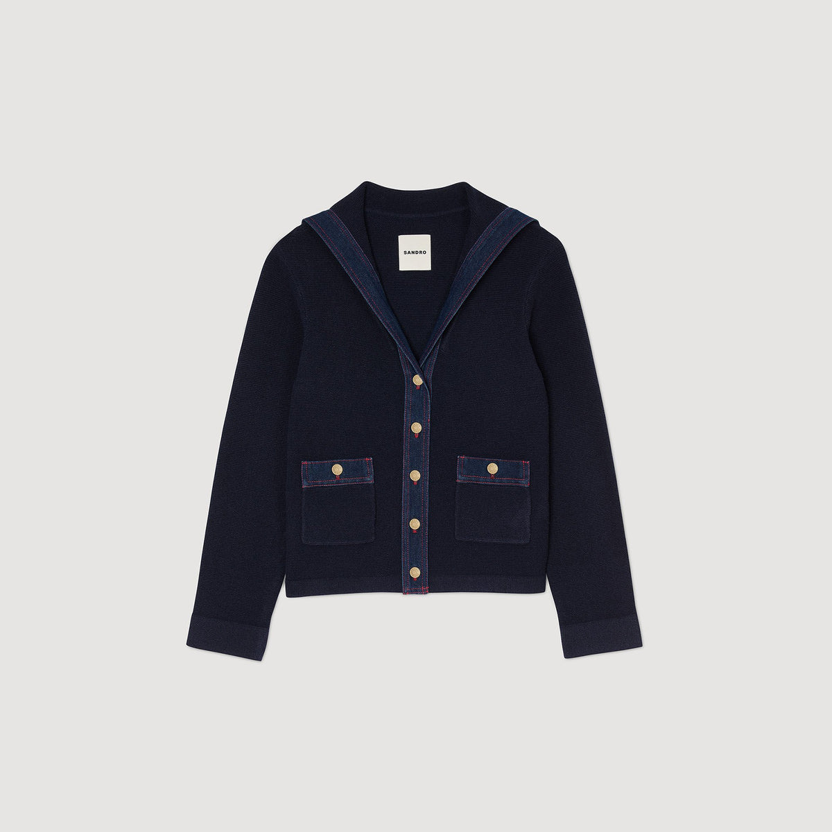 Sandro Cardigan with denim details