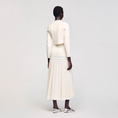 Sandro Cropped cardigan with pearl buttons