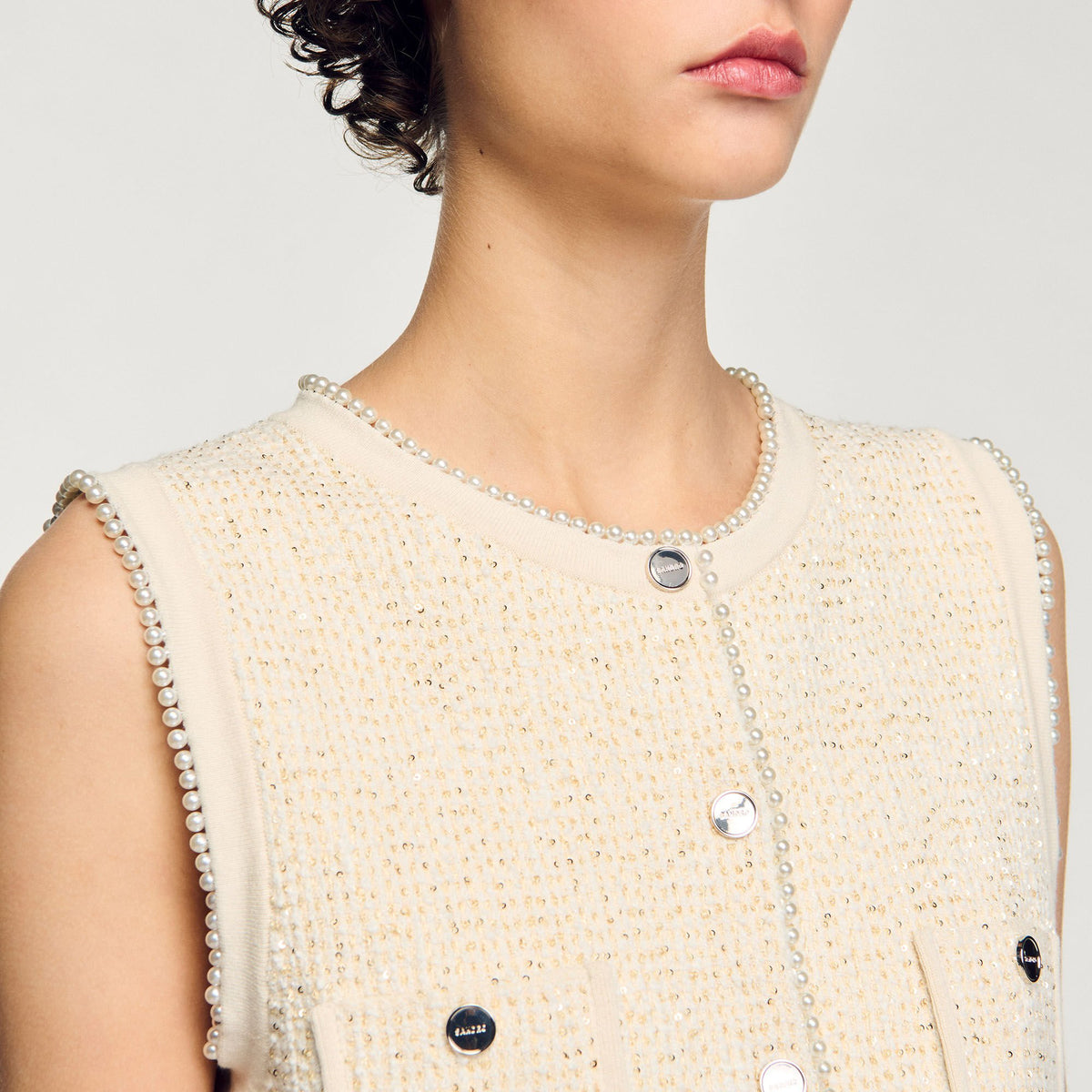 Sandro Decorative tweed vest