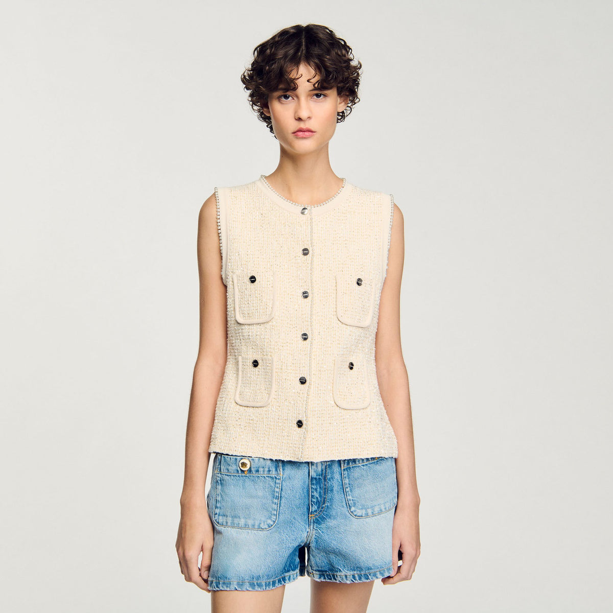 Sandro Decorative tweed vest