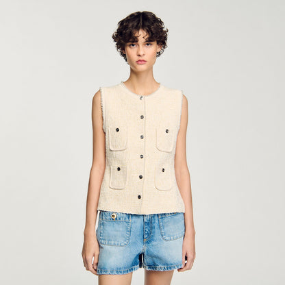 Sandro Decorative tweed vest