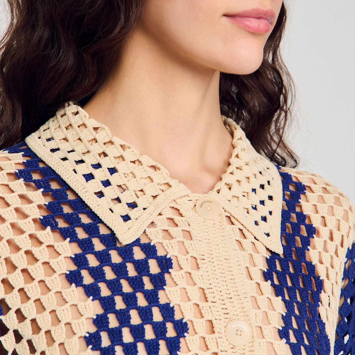 Sandro Two-tone knit cardigan