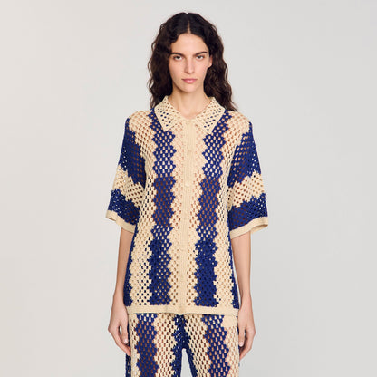 Sandro Two-tone knit cardigan