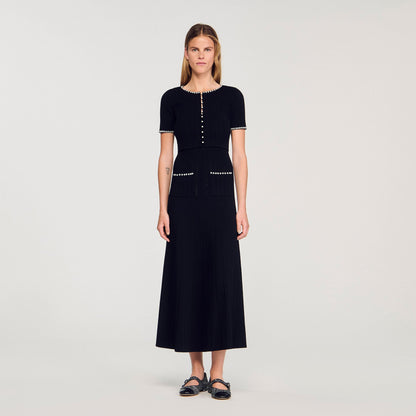 Sandro Cropped beaded cardigan