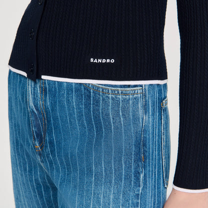 Sandro Cropped polo collar cardigan
