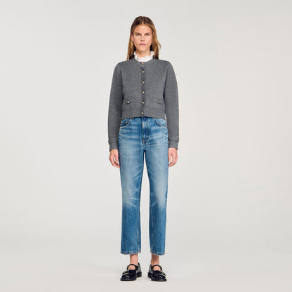 Sandro Cardigan with detachable ruffle collar