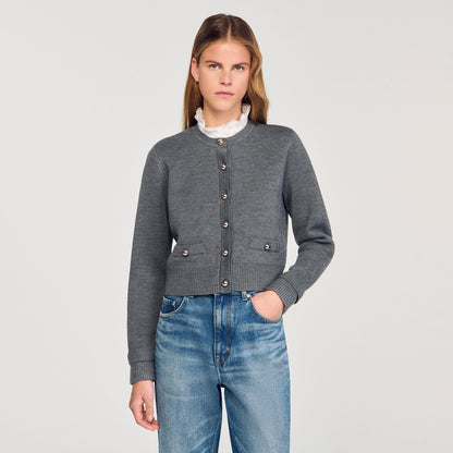 Sandro Cardigan with detachable ruffle collar